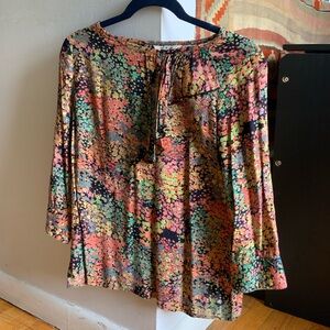 Tucker flower print blouse